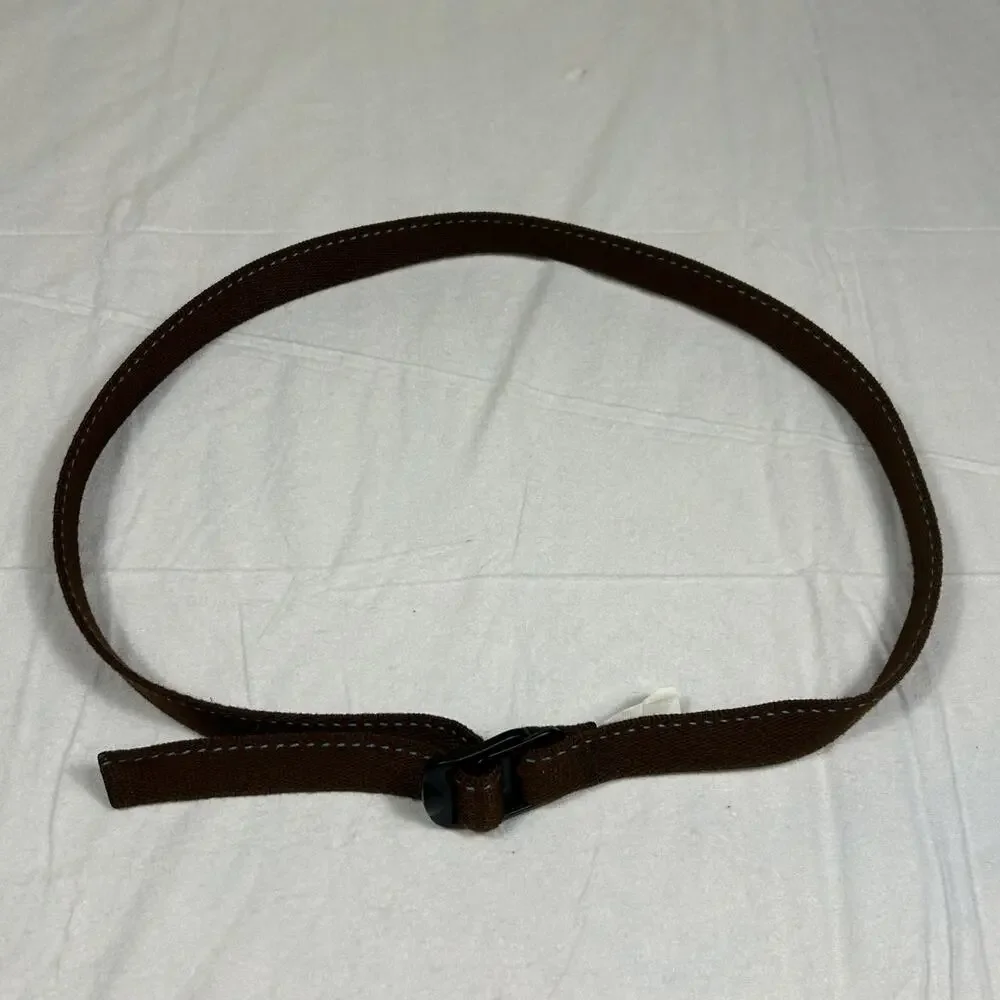 L.L. Bean Men’s Large OHAY7 Webbed Cloth Belt Brown Adjustable Metal Buckle